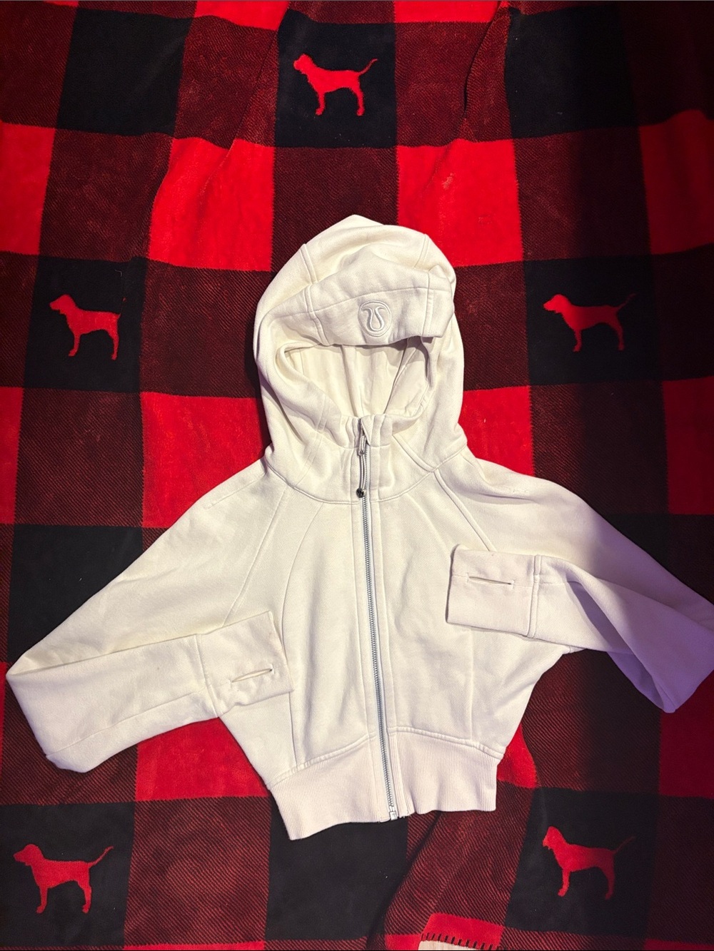 lululemon athletica Cream Full-Zip cropped Hooded Jacket